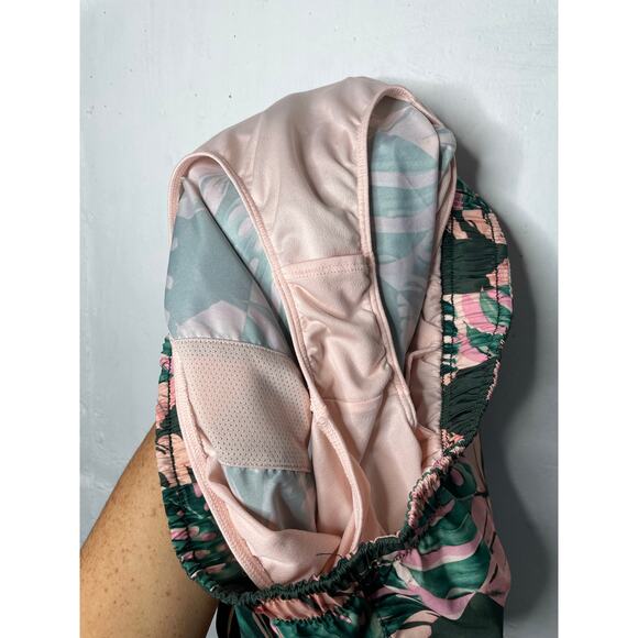 Nike Dri-Fit Womens Athletic Running Shorts Size Medium Pink Palm Leaves - Picture 5 of 6